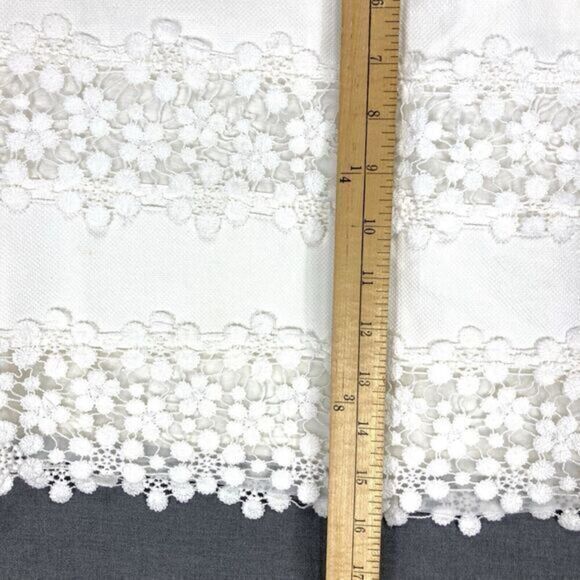 J. Crew Pencil Mini Skirt Women Size 2 White Daisy Floral Lace Zip Back Bohemian - Picture 10 of 12